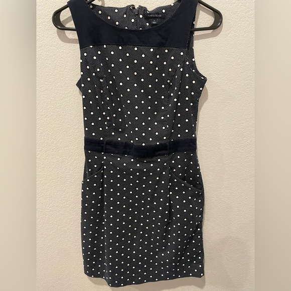 Tommy Hilfiger Navy Blue White Polka Dots Mini BodyCon Dress Size 2 - Picture 1 of 12